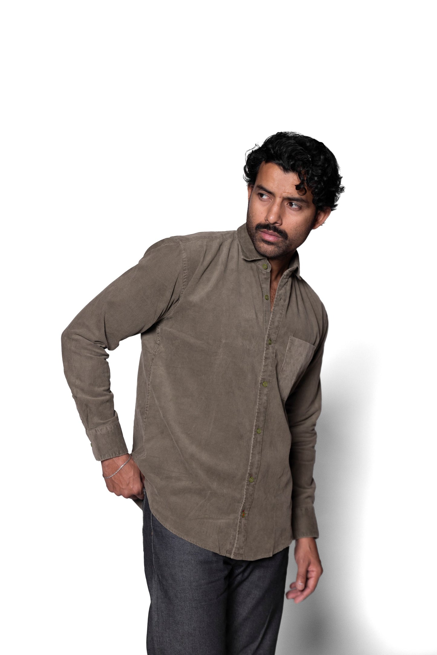 Olive Green Corduroy Shirt