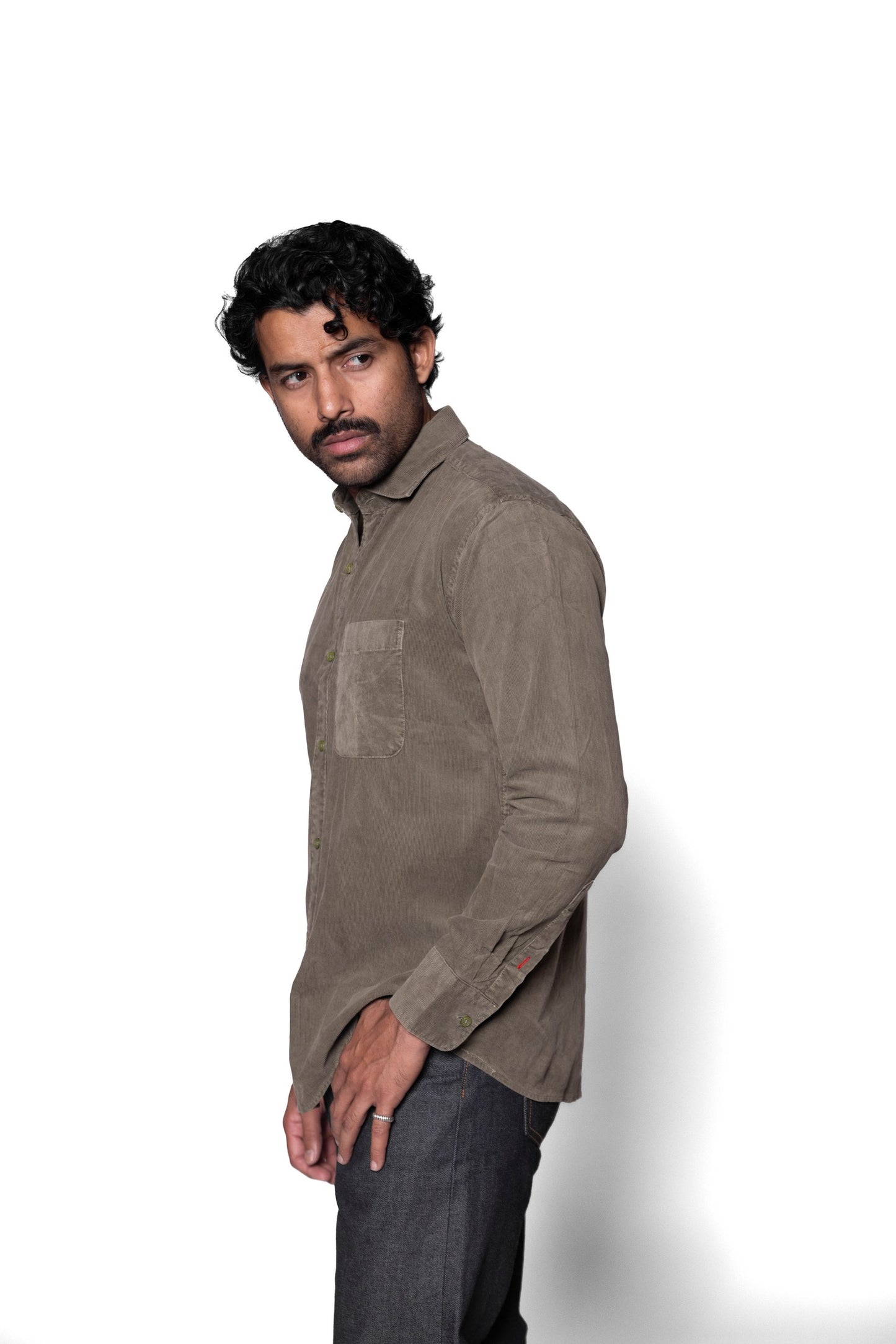 Olive Green Corduroy Shirt