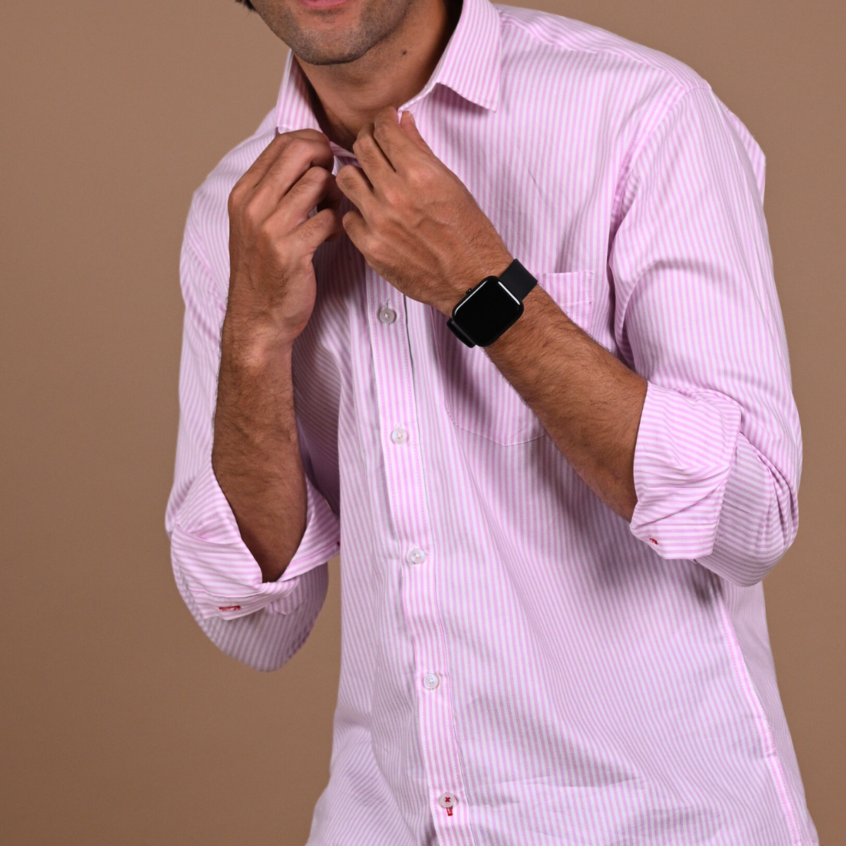 Pink & White Striped Shirt