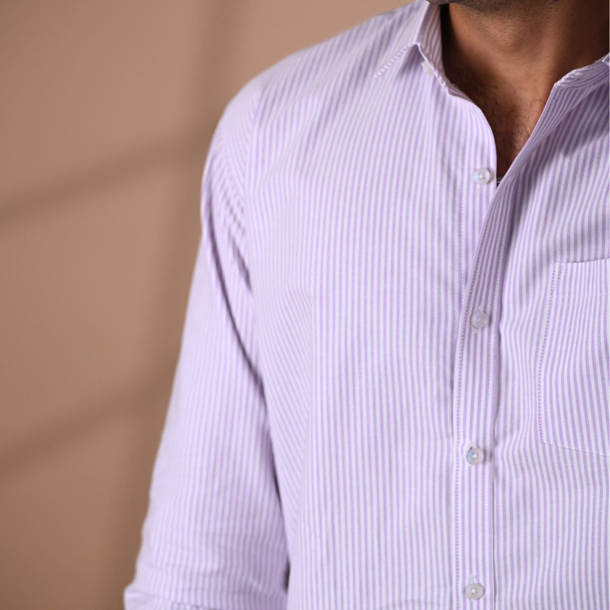 White & Purple striped shirt