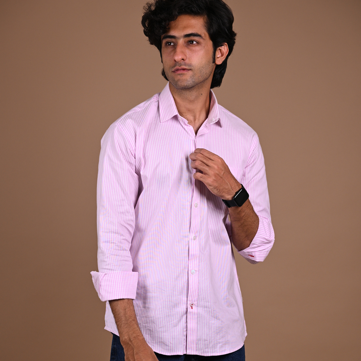 Pink & White Striped Shirt