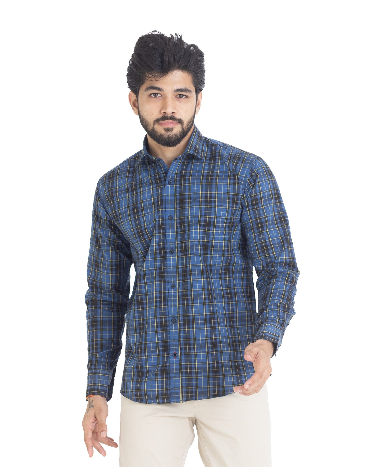 Blue & Yellow Checks Shirt