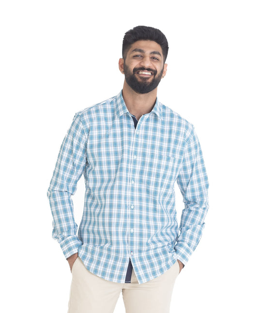 Light Blue & White Checks shirt