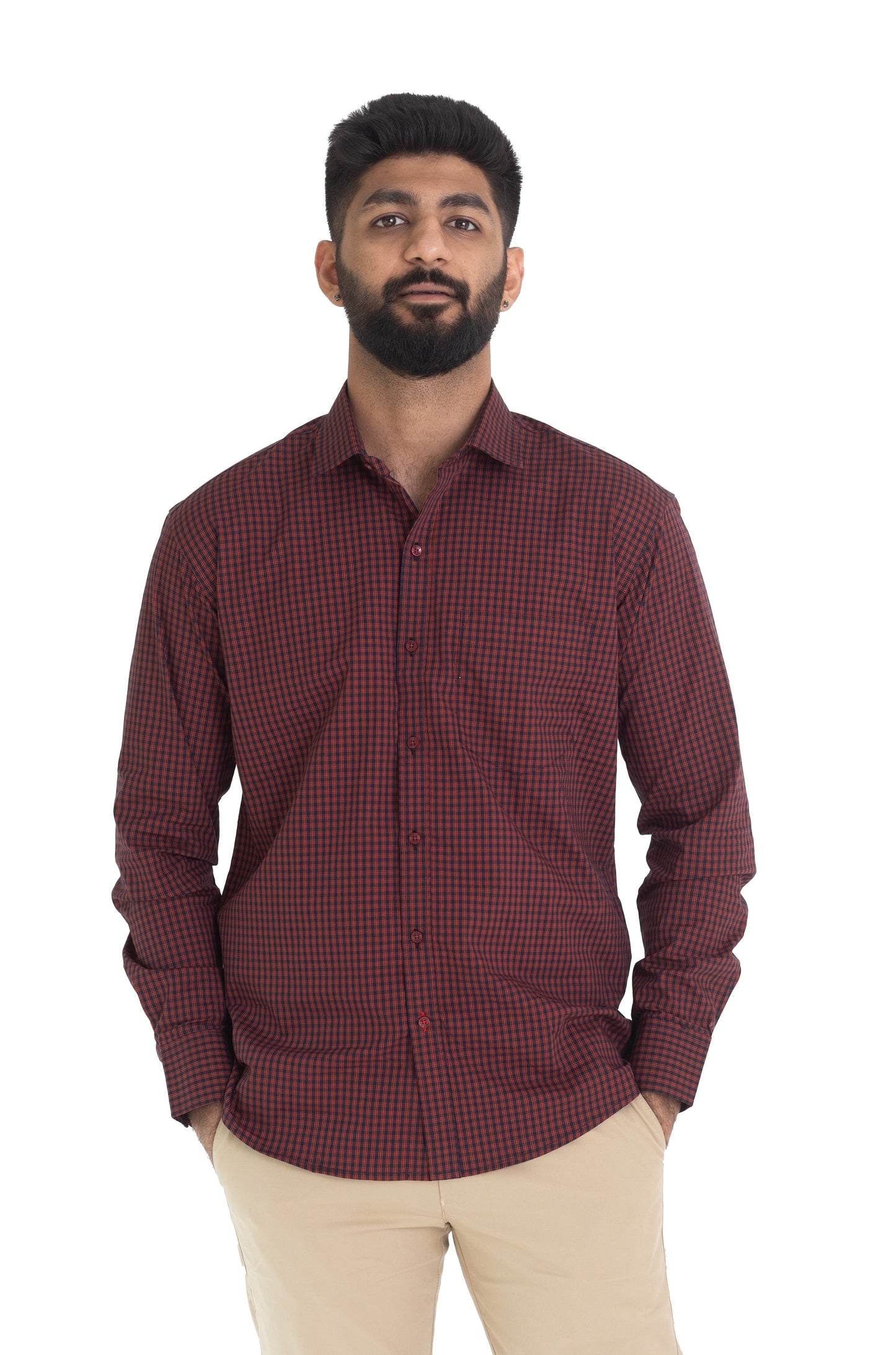 Maroon Checks Shirt