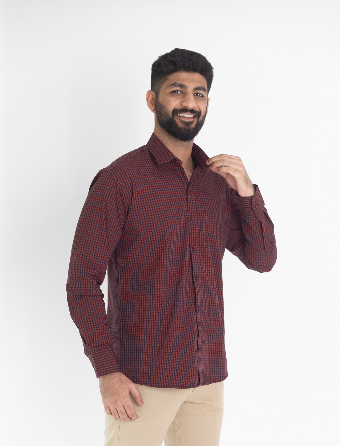 Maroon Checks Shirt