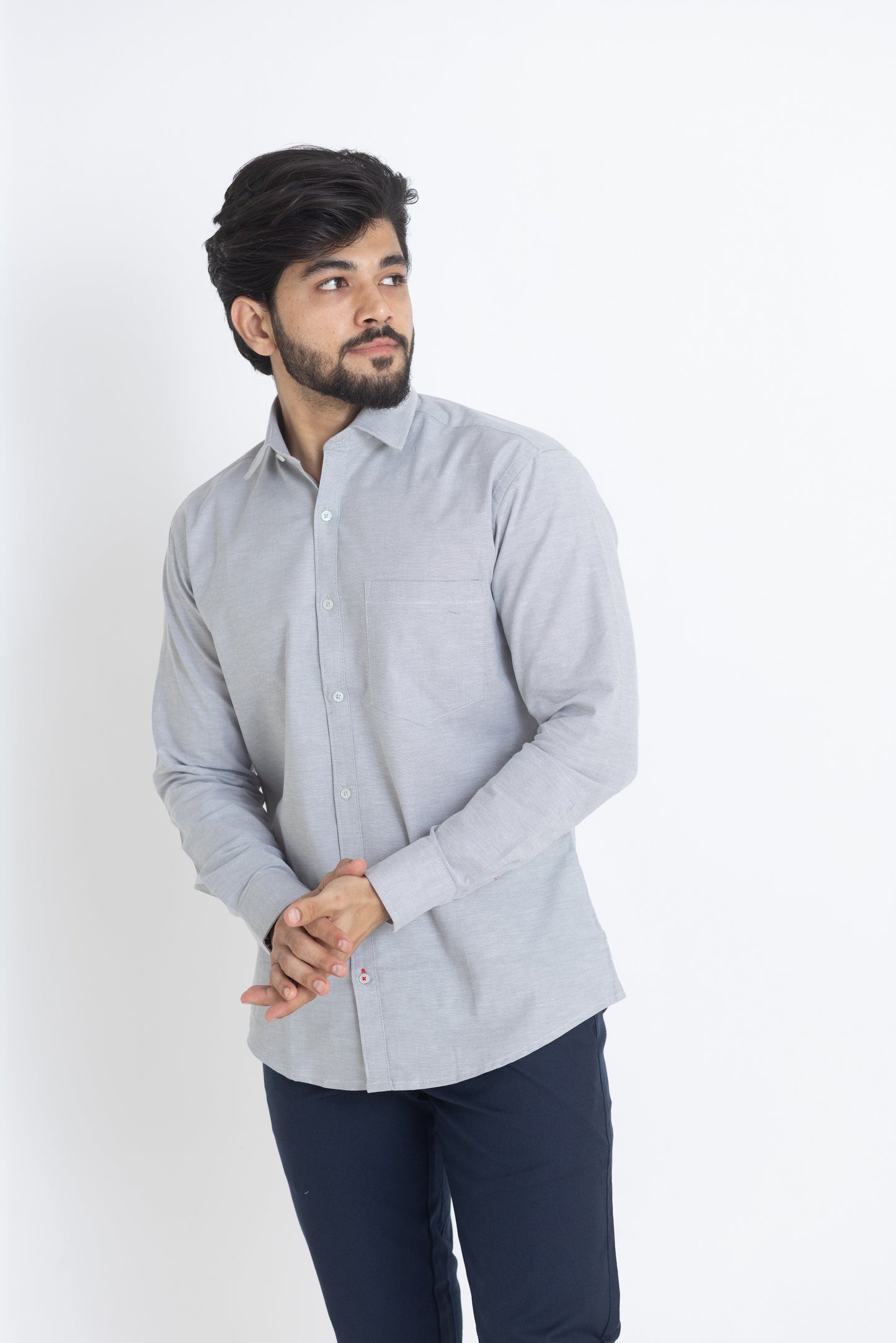 Men's Solid Shirt - Light Grey