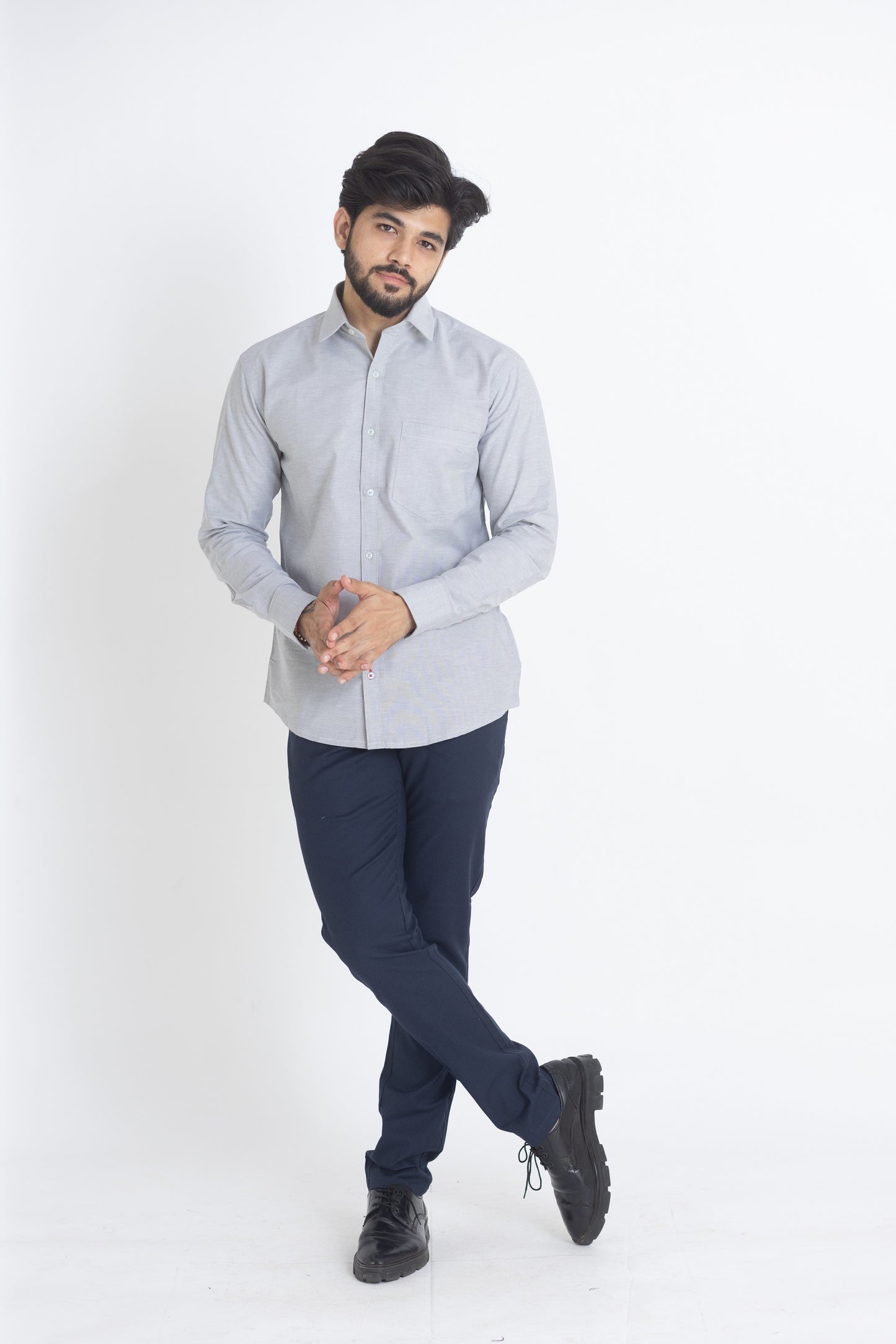 Men's Solid Shirt - Light Grey