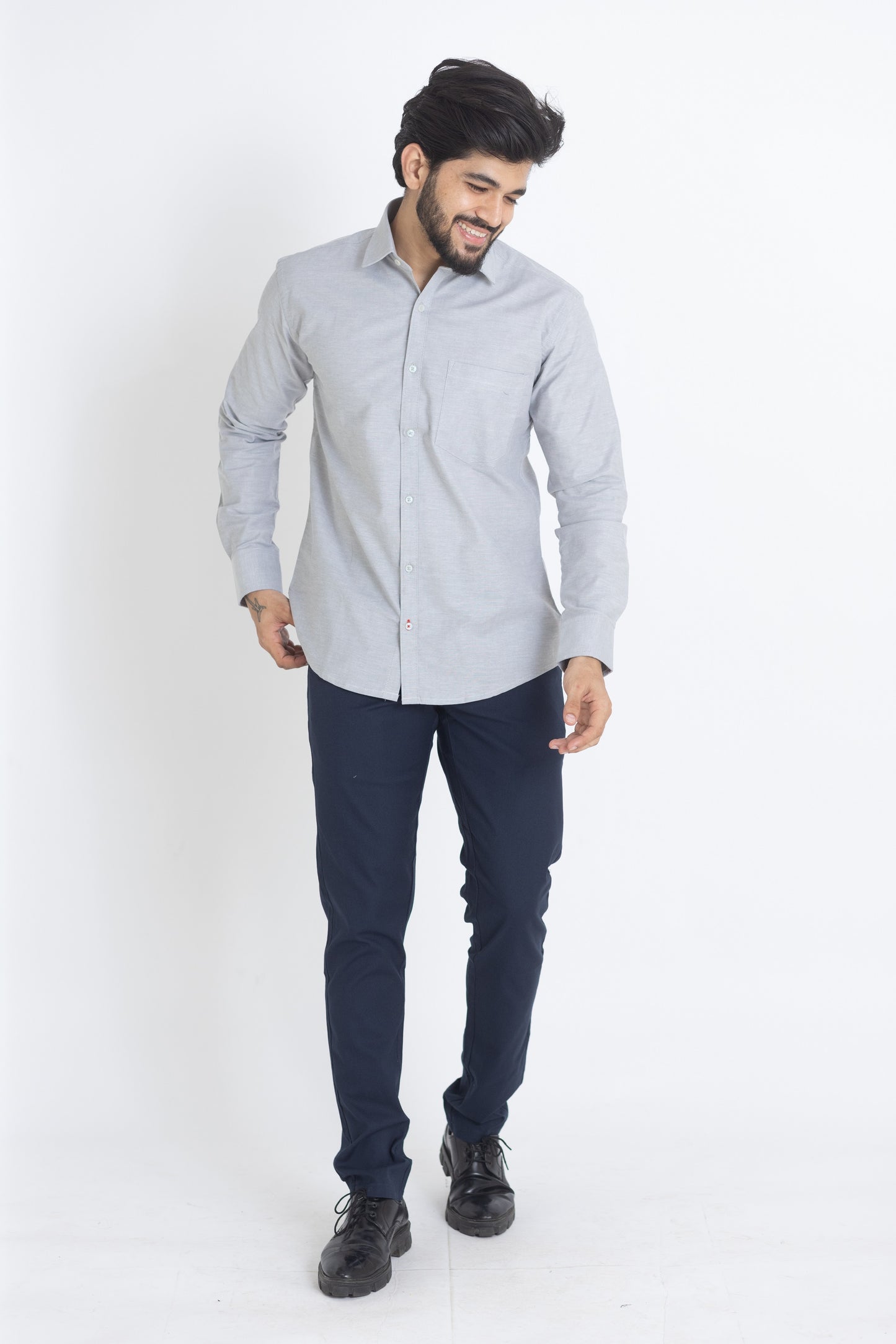 Men's Solid Shirt - Light Grey