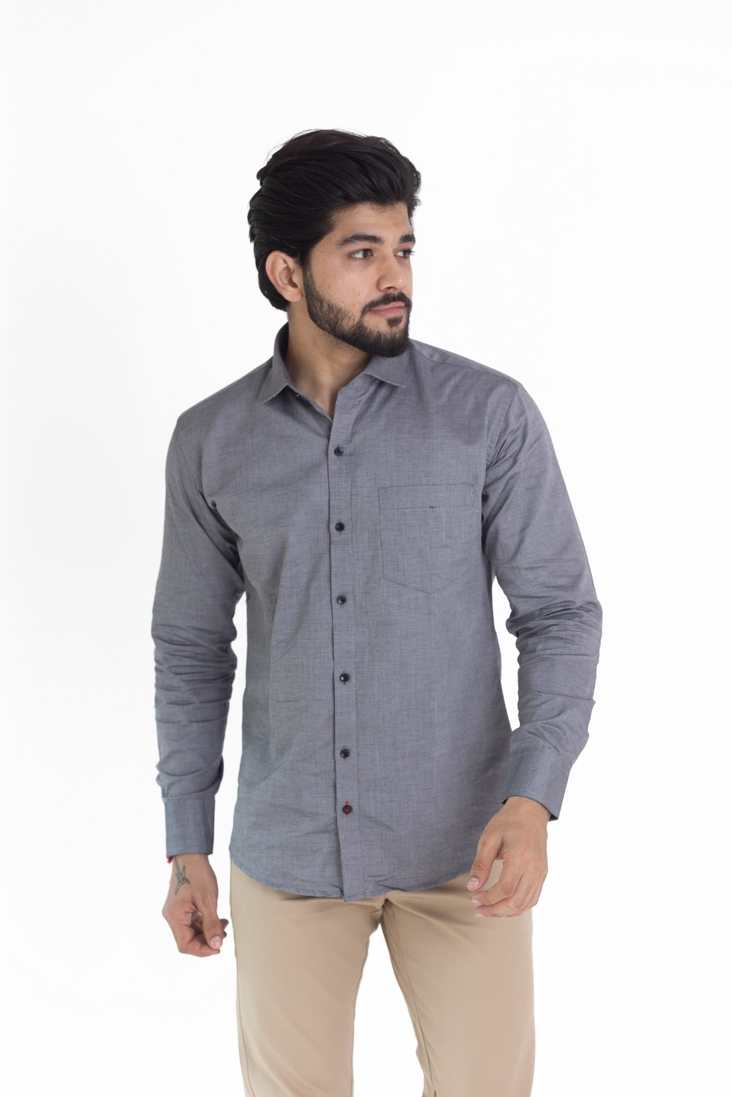 Grey Solid Shirt