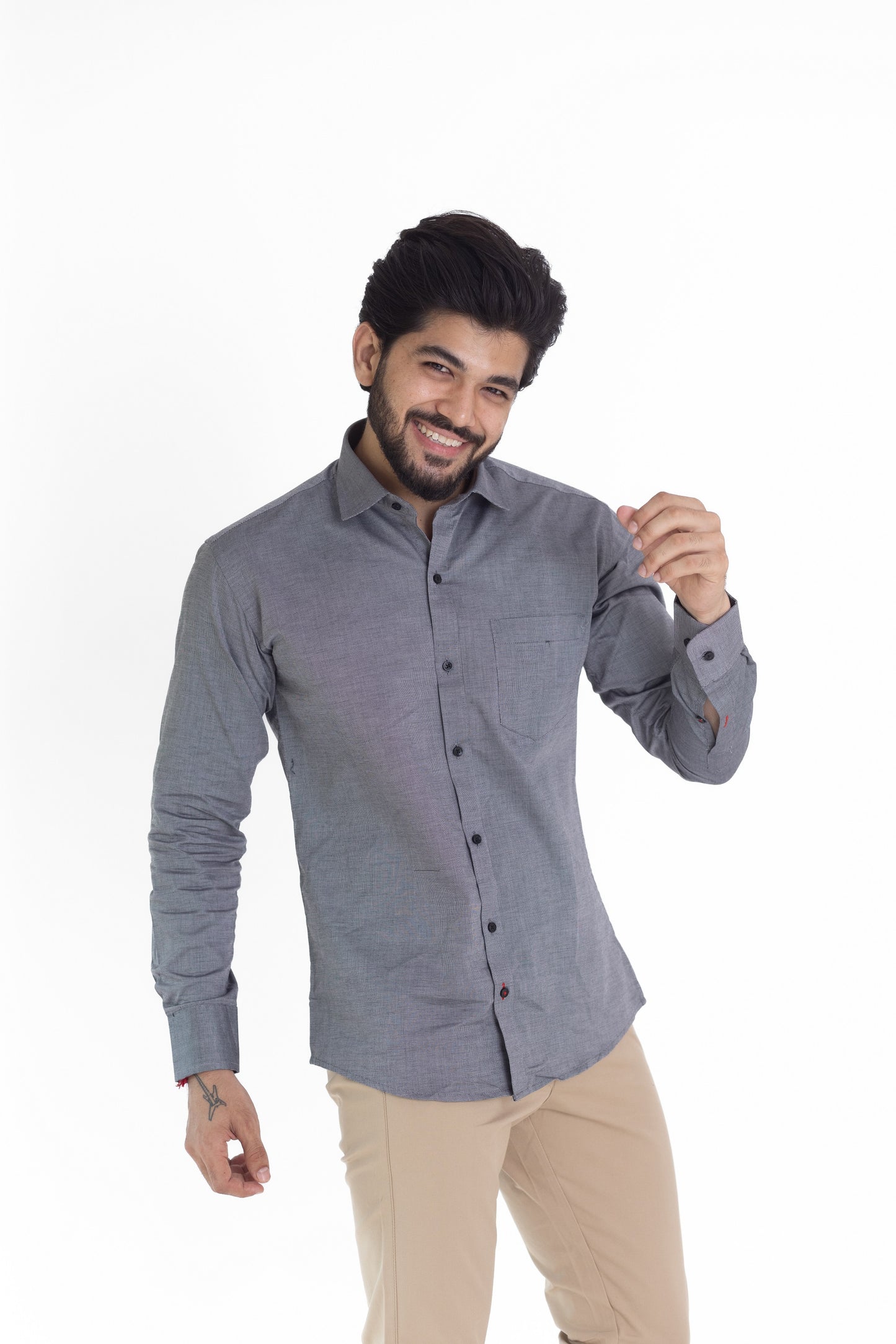 Grey Solid Shirt