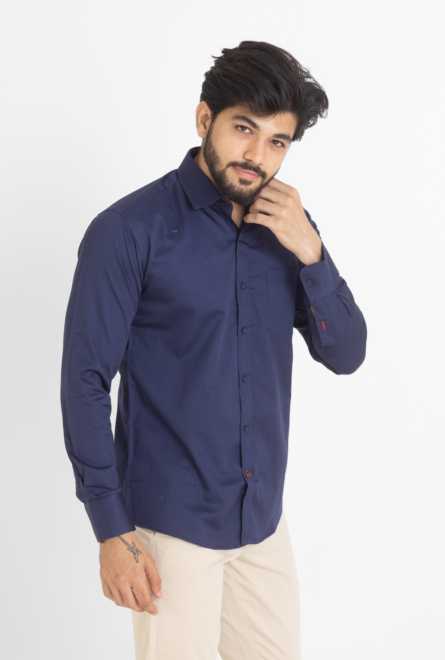 Dark Blue Solid Shirt