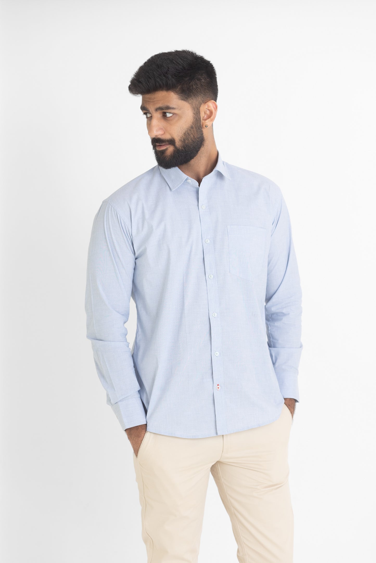 Men's Solid Shirt - Sky Blue