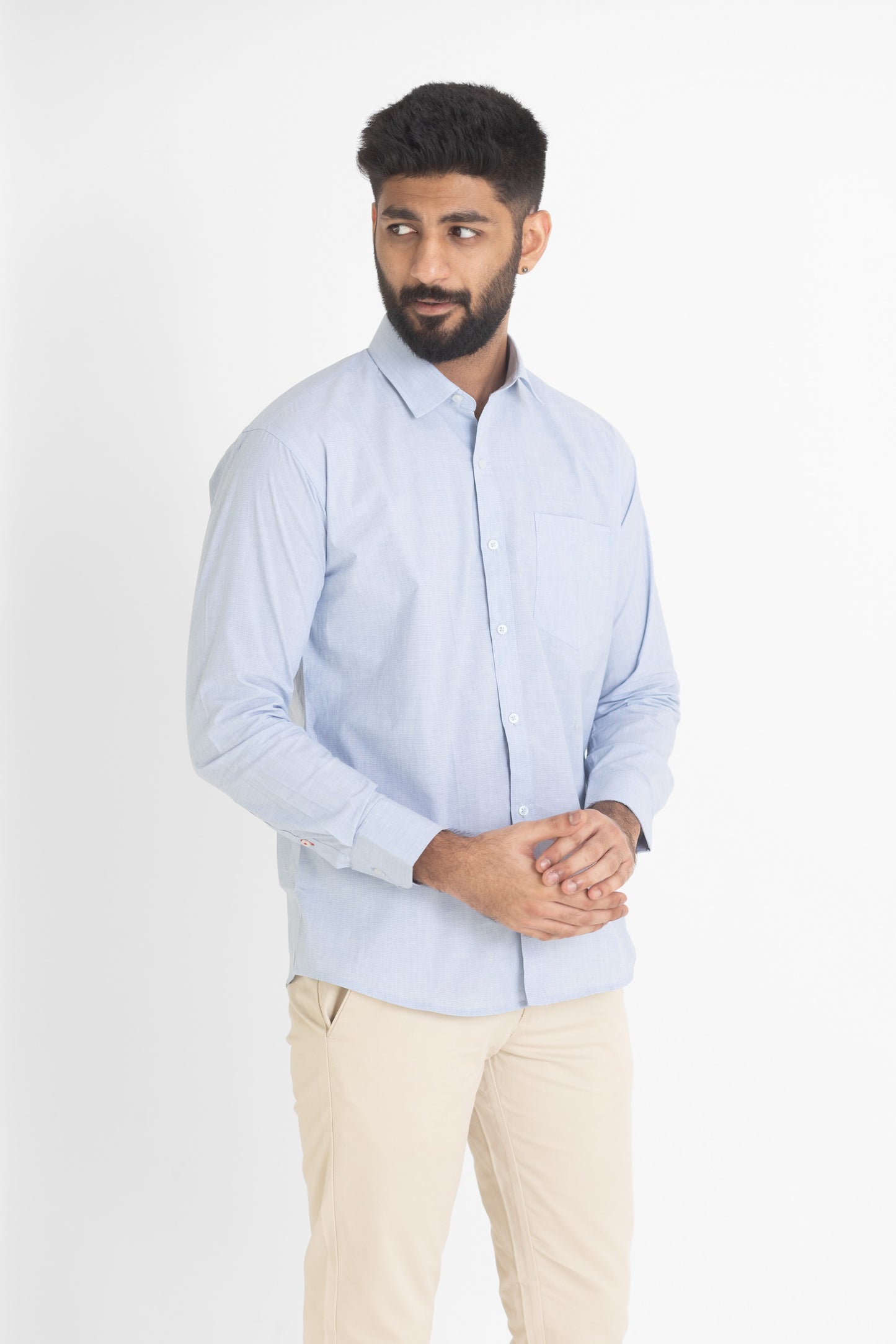 Men's Solid Shirt - Sky Blue