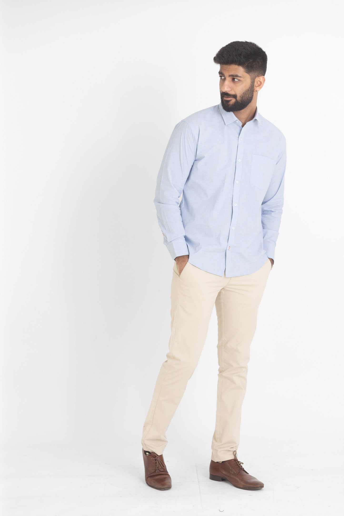 Men's Solid Shirt - Sky Blue