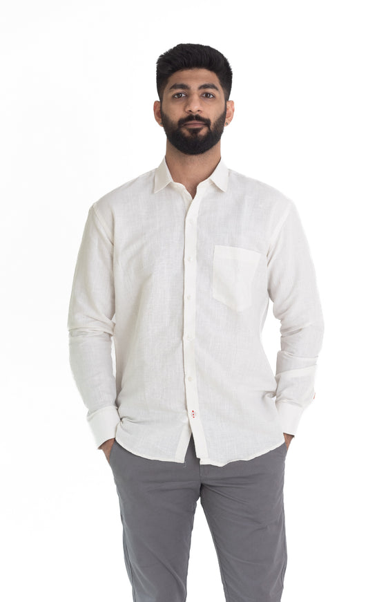 Men's Solid Shirt - White