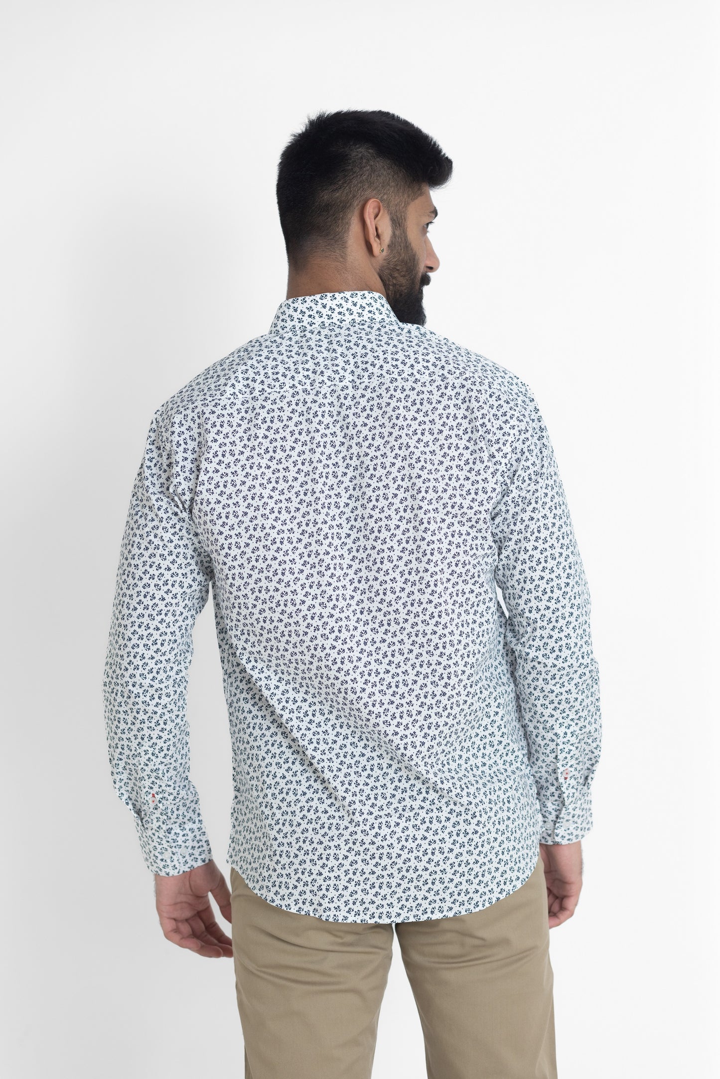 Blue & White Printed Shirt