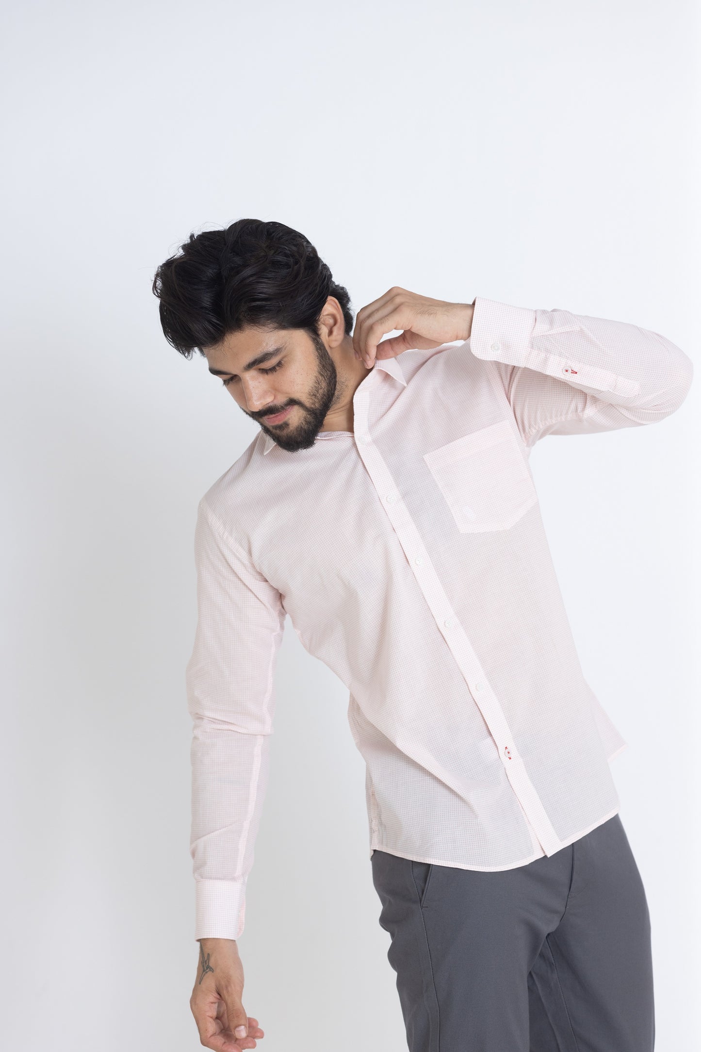 Pink & White Printed Shirt