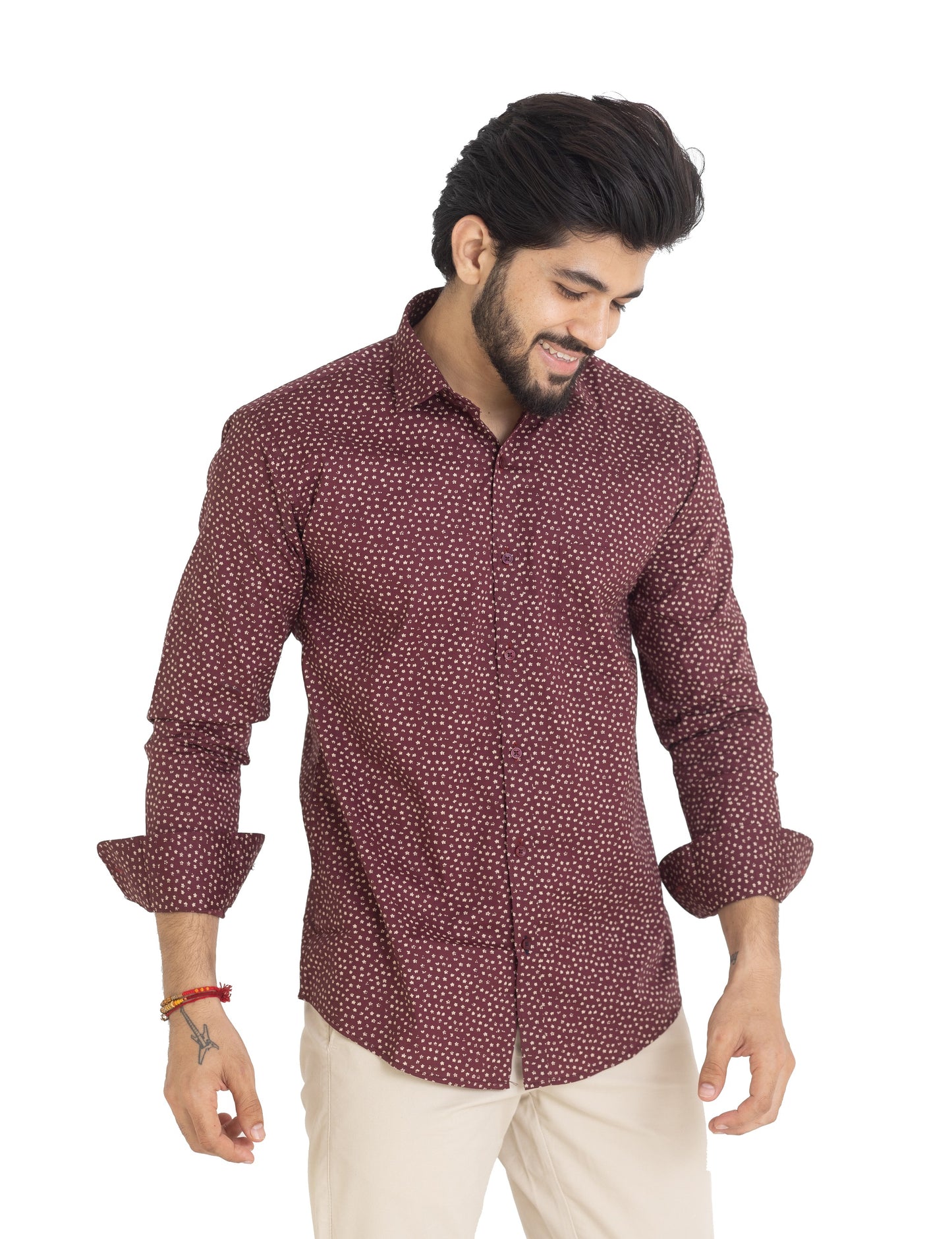 Maroon Printed Shirt