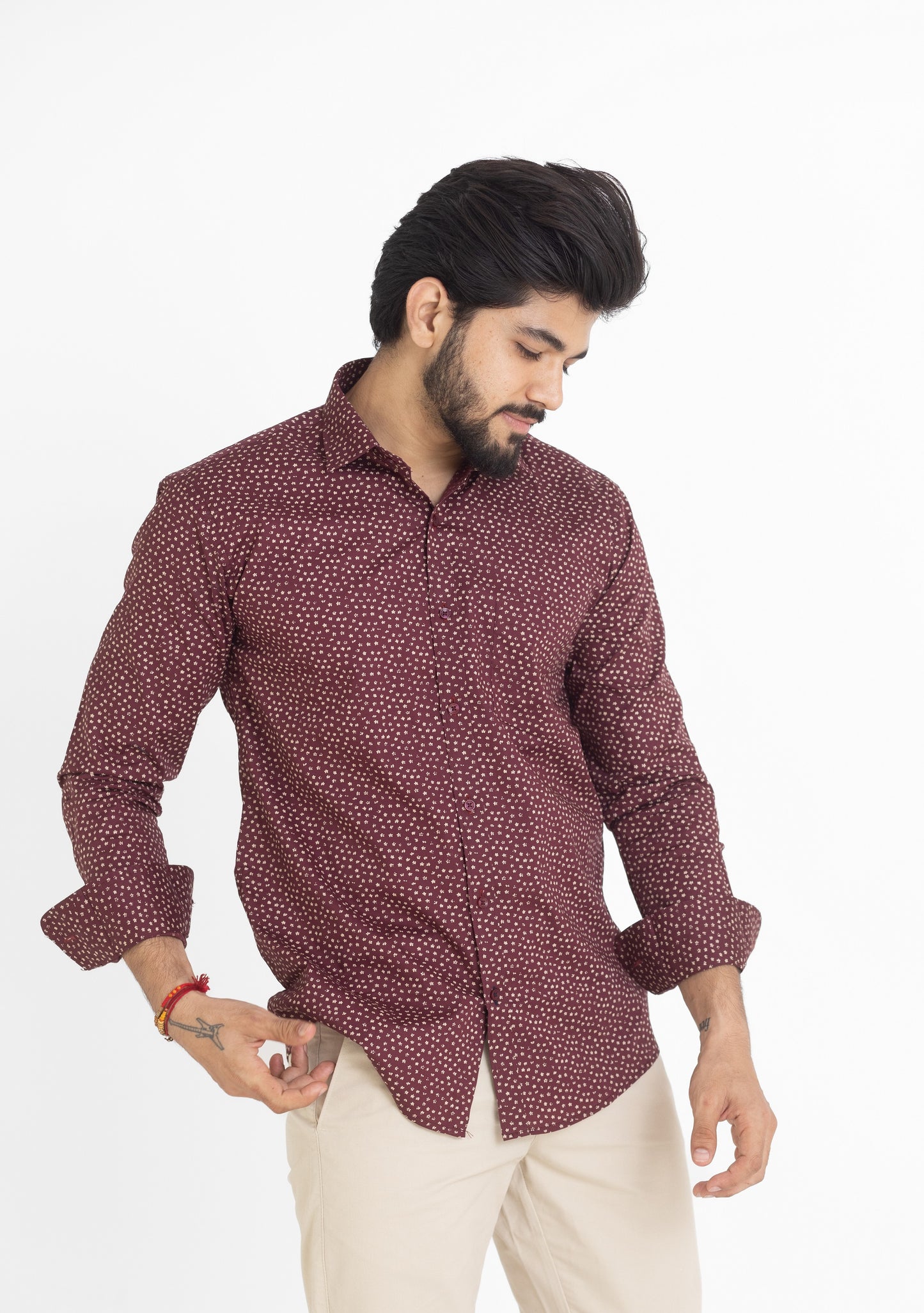 Maroon Printed Shirt