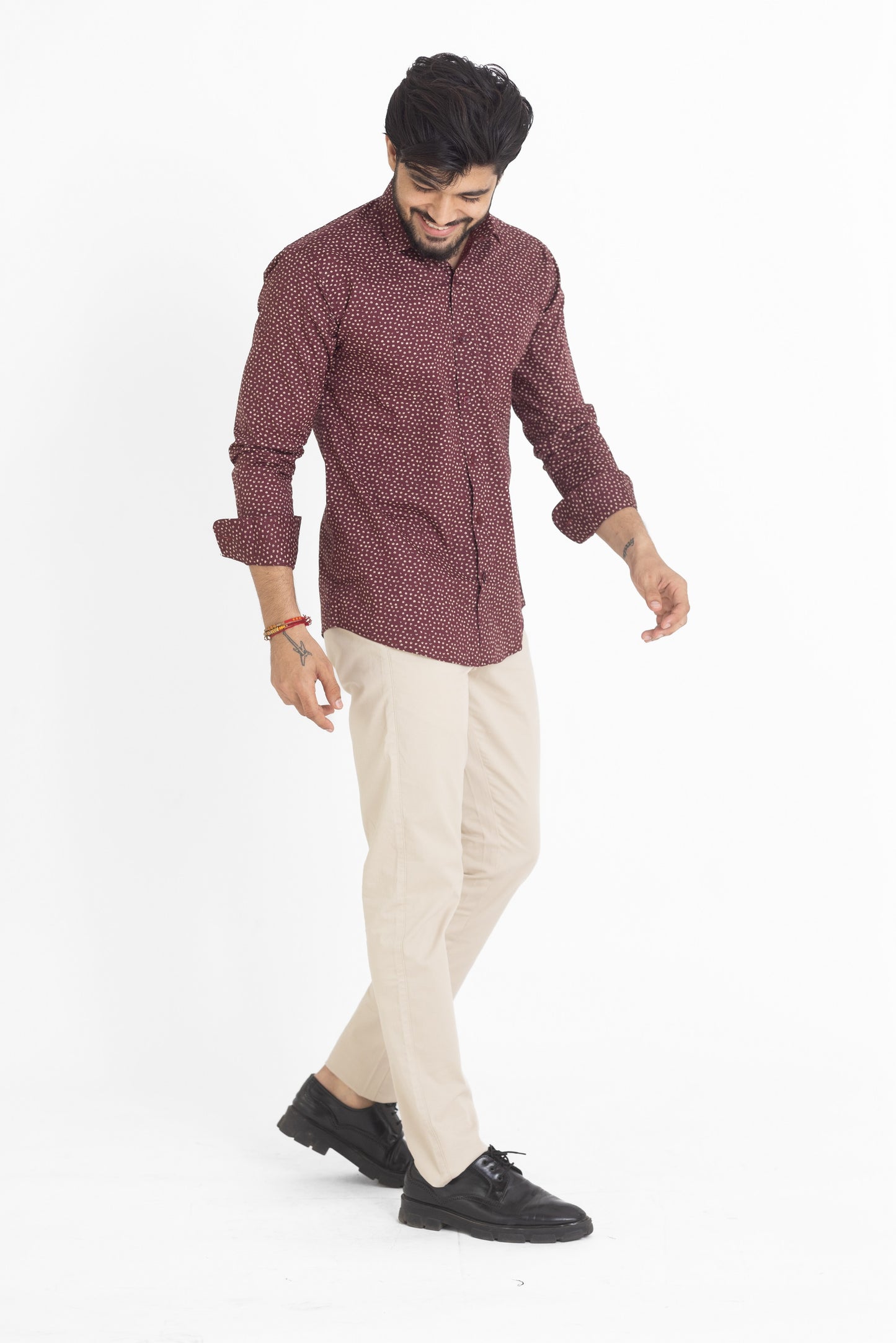 Maroon Printed Shirt