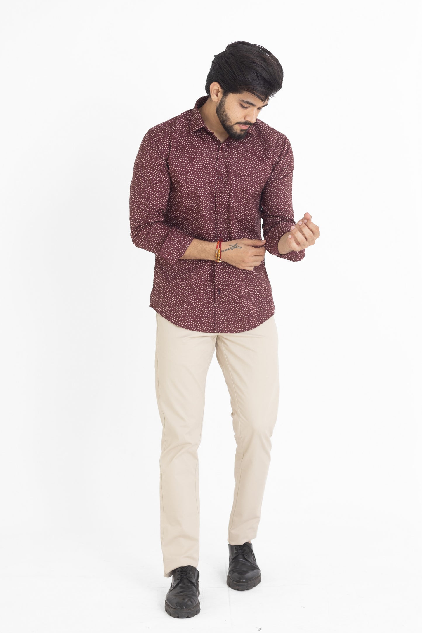 Maroon Printed Shirt