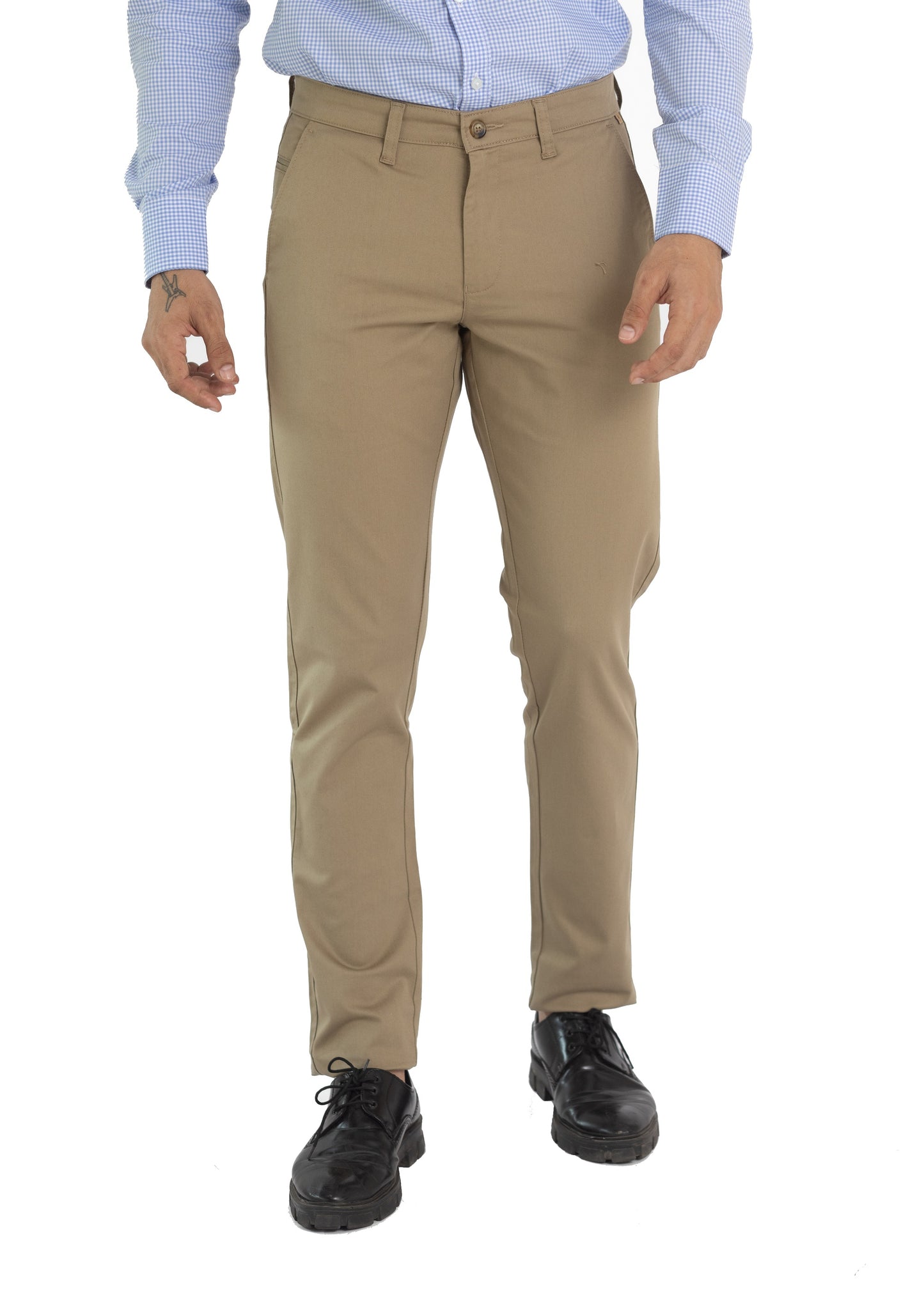 Solid Cotton Trouser - Beige