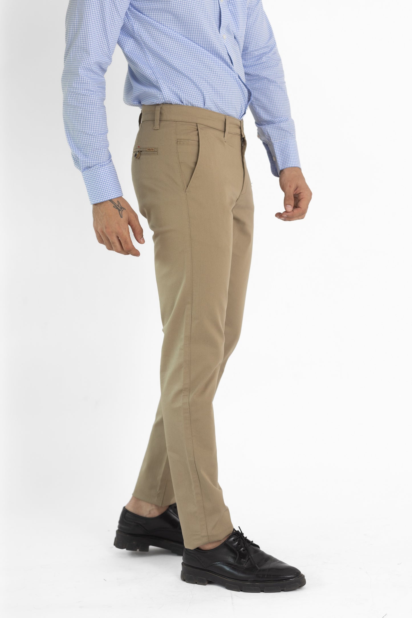 Solid Cotton Trouser - Beige