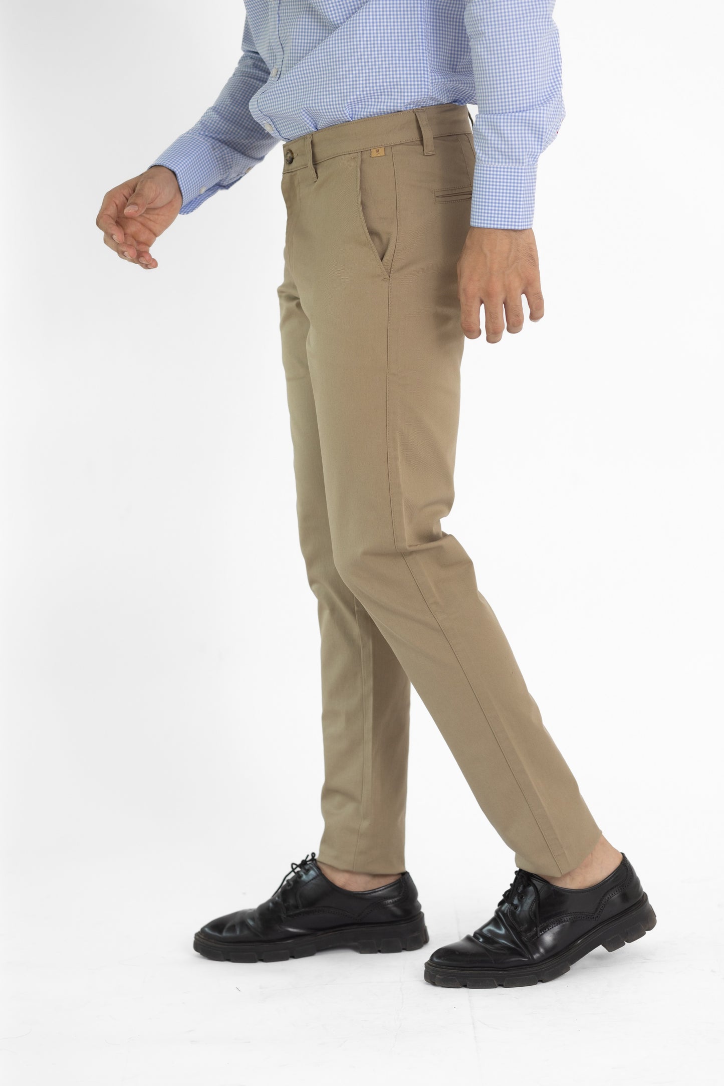 Solid Cotton Trouser - Beige