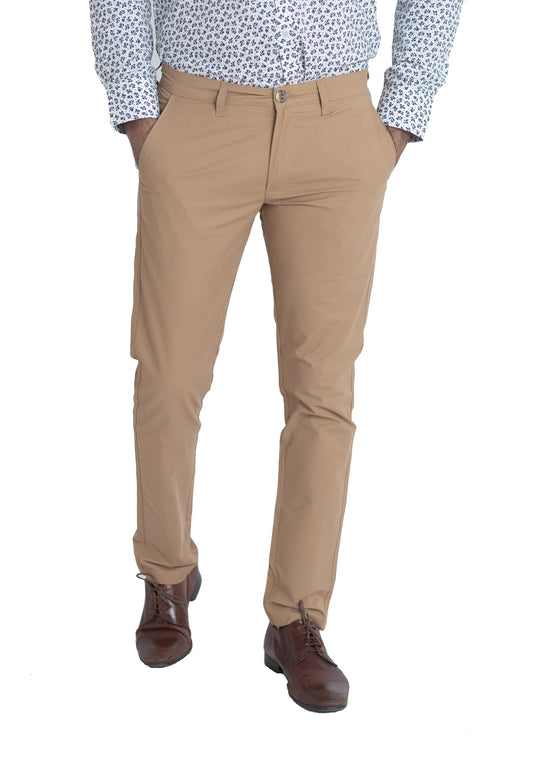 Solid Cotton Trouser- Brown