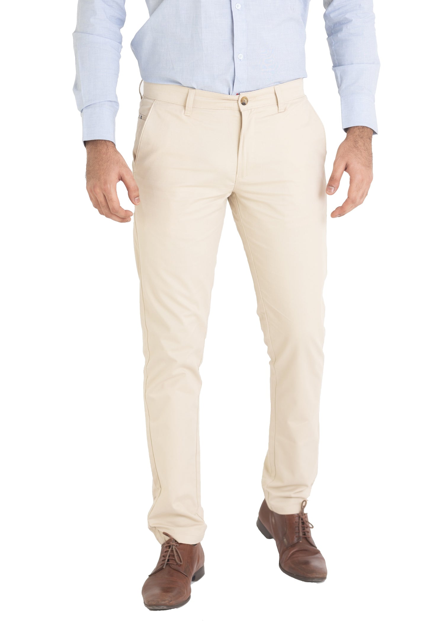 Solid Cotton Trouser- Cream