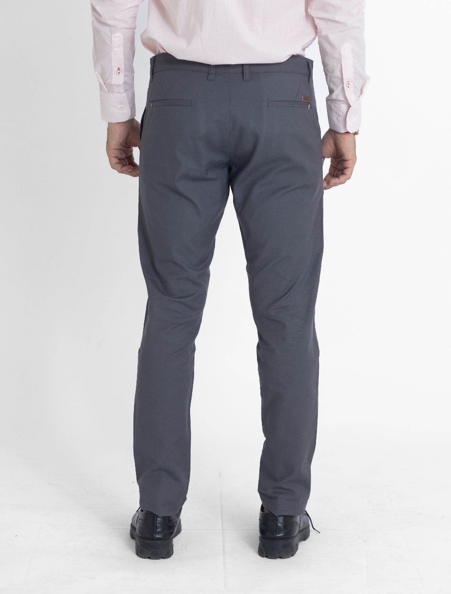 Solid Cotton Trouser- Dark Grey