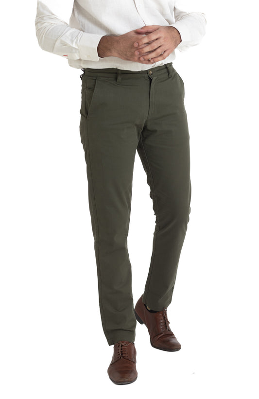 Solid Cotton Trouser- Green
