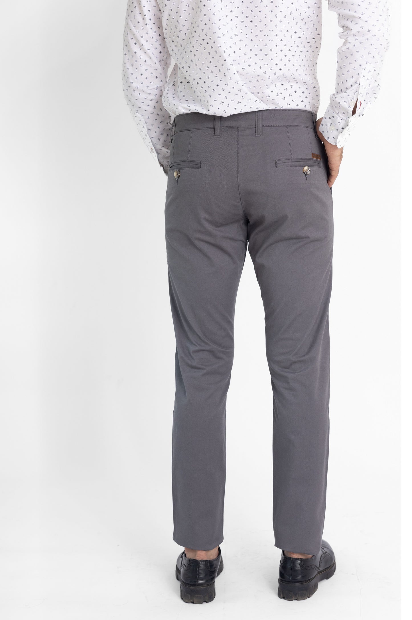 Solid Cotton Trouser- Grey