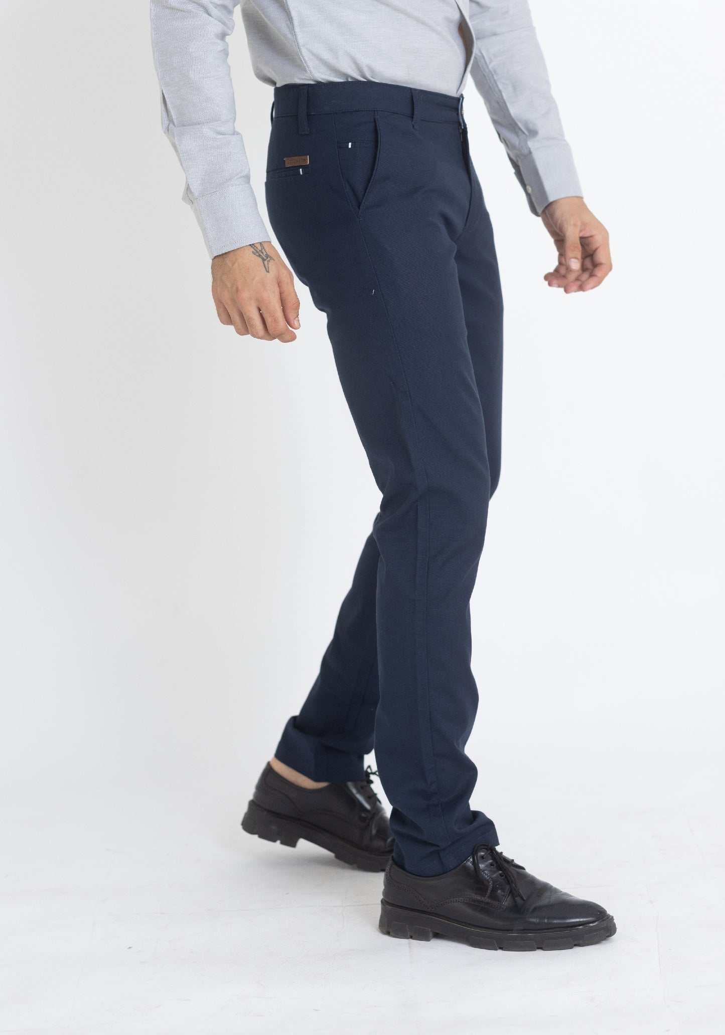 Solid Cotton Trouser- Navy Blue