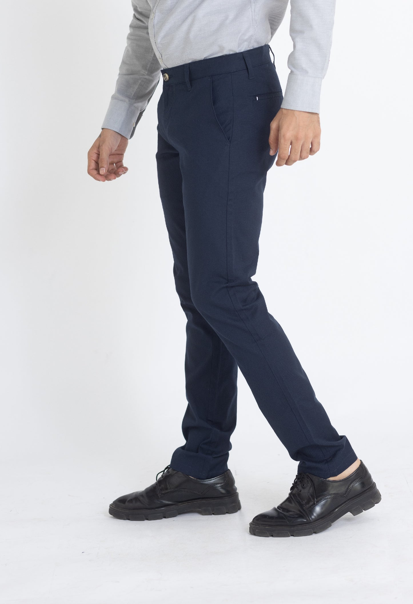 Solid Cotton Trouser- Navy Blue